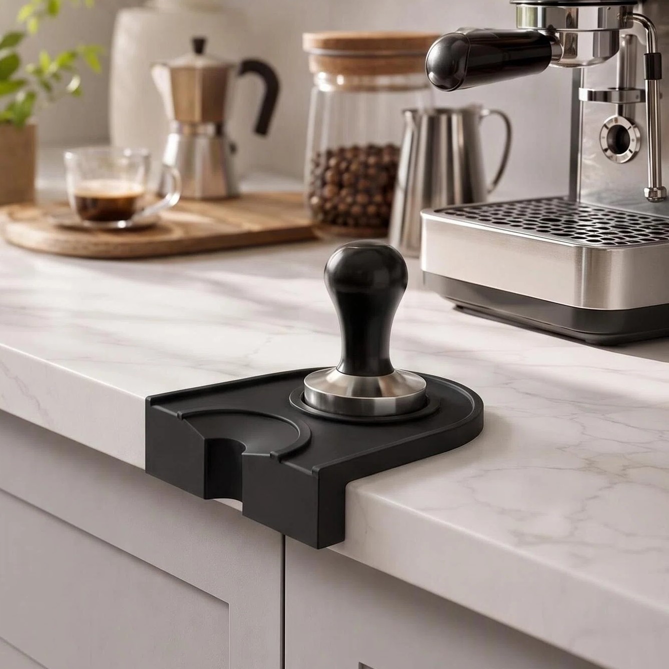Coffee Equipment Tools - Coffee Tamper Mat Silicone Small Black