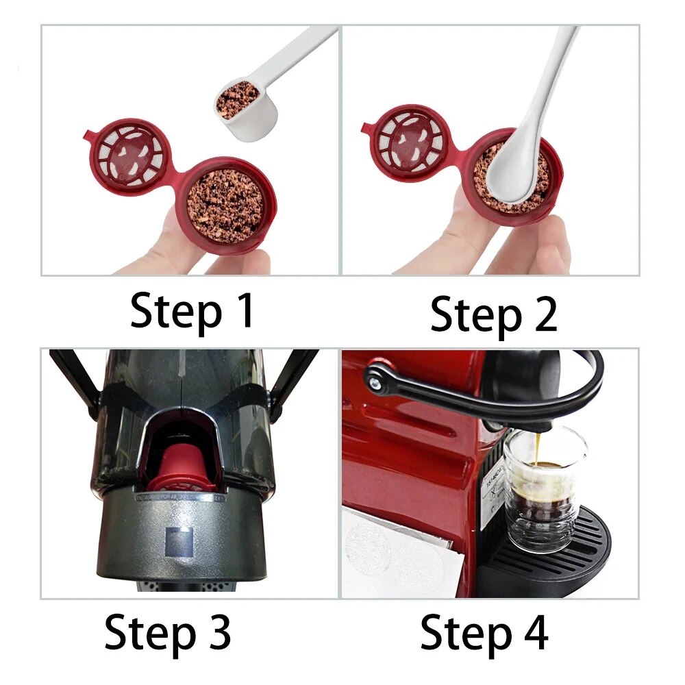4 Pieces Reusable Coffee Capsu - Coffee Equipment Filter ulasan dan harga